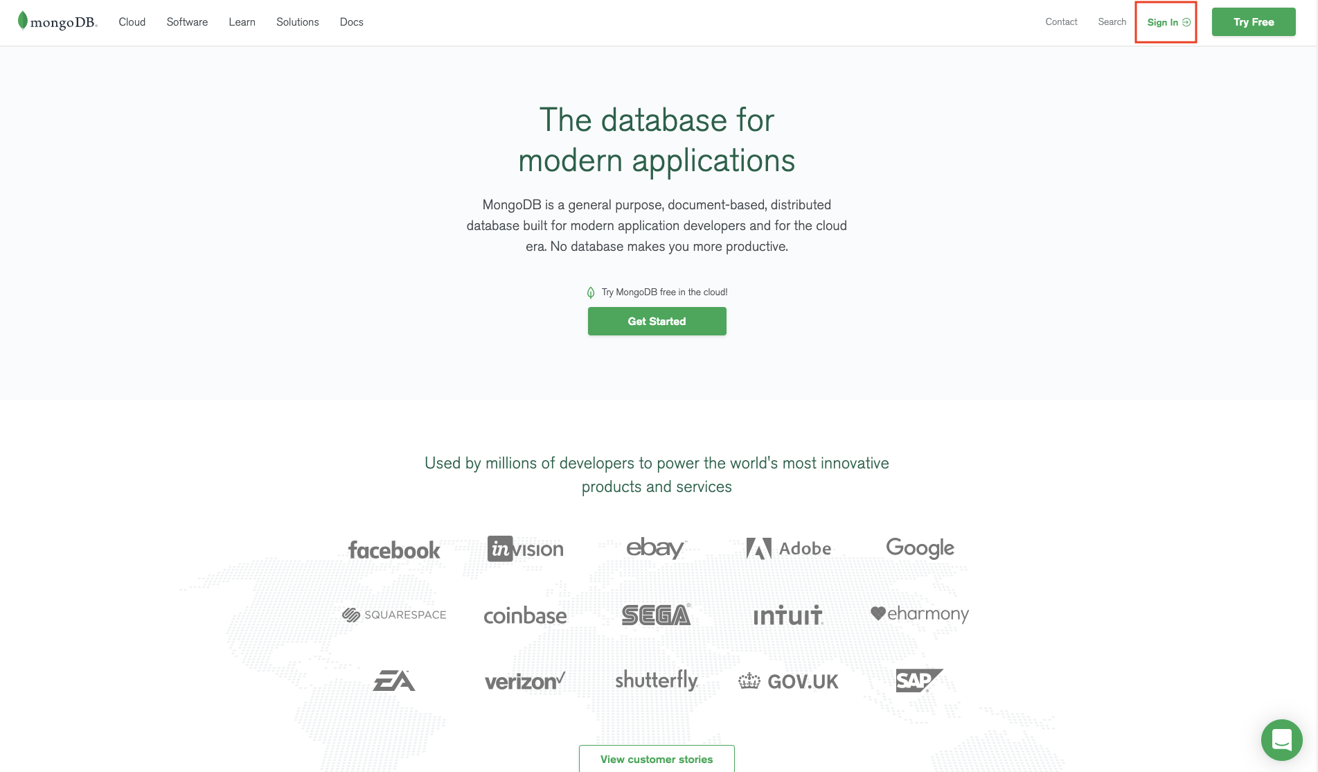 MongoDB Sign up pages