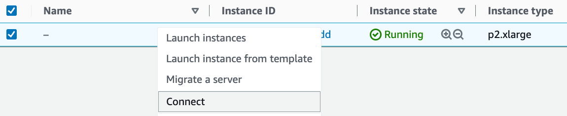 View the instance access method.