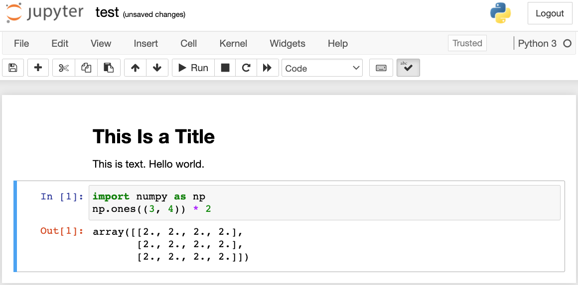 Run the code cell to obtain the output.